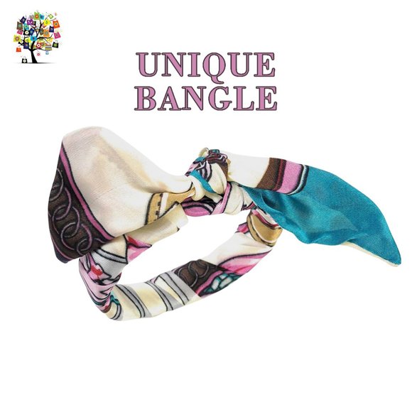 BOHO Bangle Bracelet Handmade Bow Tie Ribbon - Picture 2 of 5